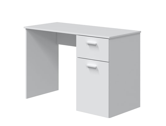 VS VENTA-STOCK - Bureau huelva 1 porte 1 tiroir blanc, 108 cm longueur