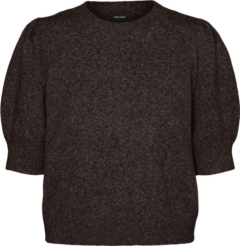 Gebreide Pullover - O-hals - 2/4 Mouwen - Pofmouwen - Regular Fit