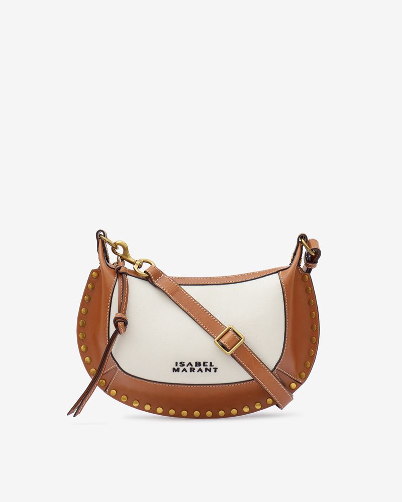 SAC PORTÉ ÉPAULE EN CUIR ET COTON OSKAN MOON