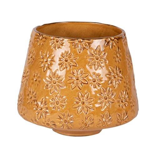 Vase évasé champêtre 22 cm miel