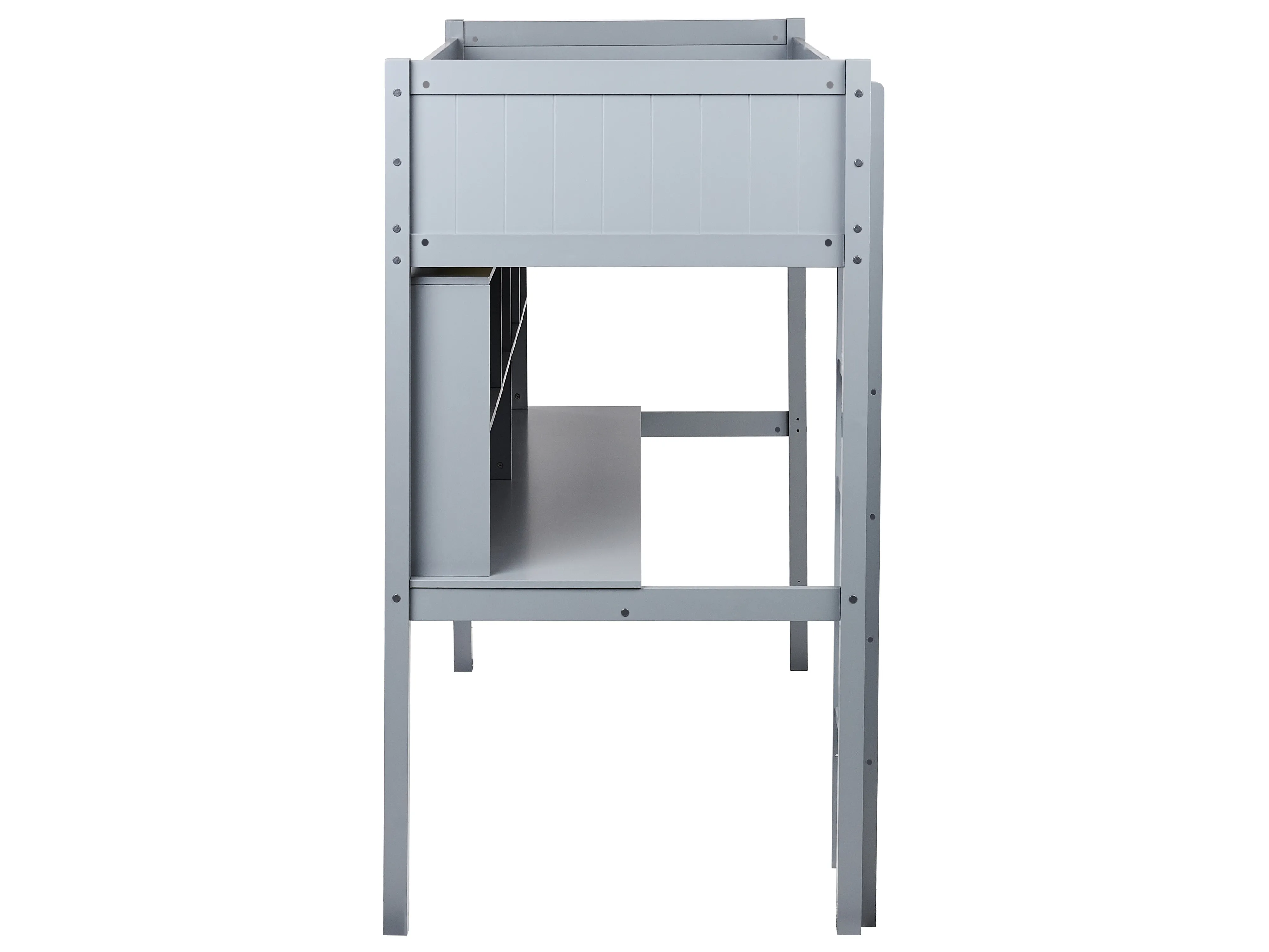 Hoogslaper met bureau Dennenhout FOUCAMONT 90 x 200 cm Grijs