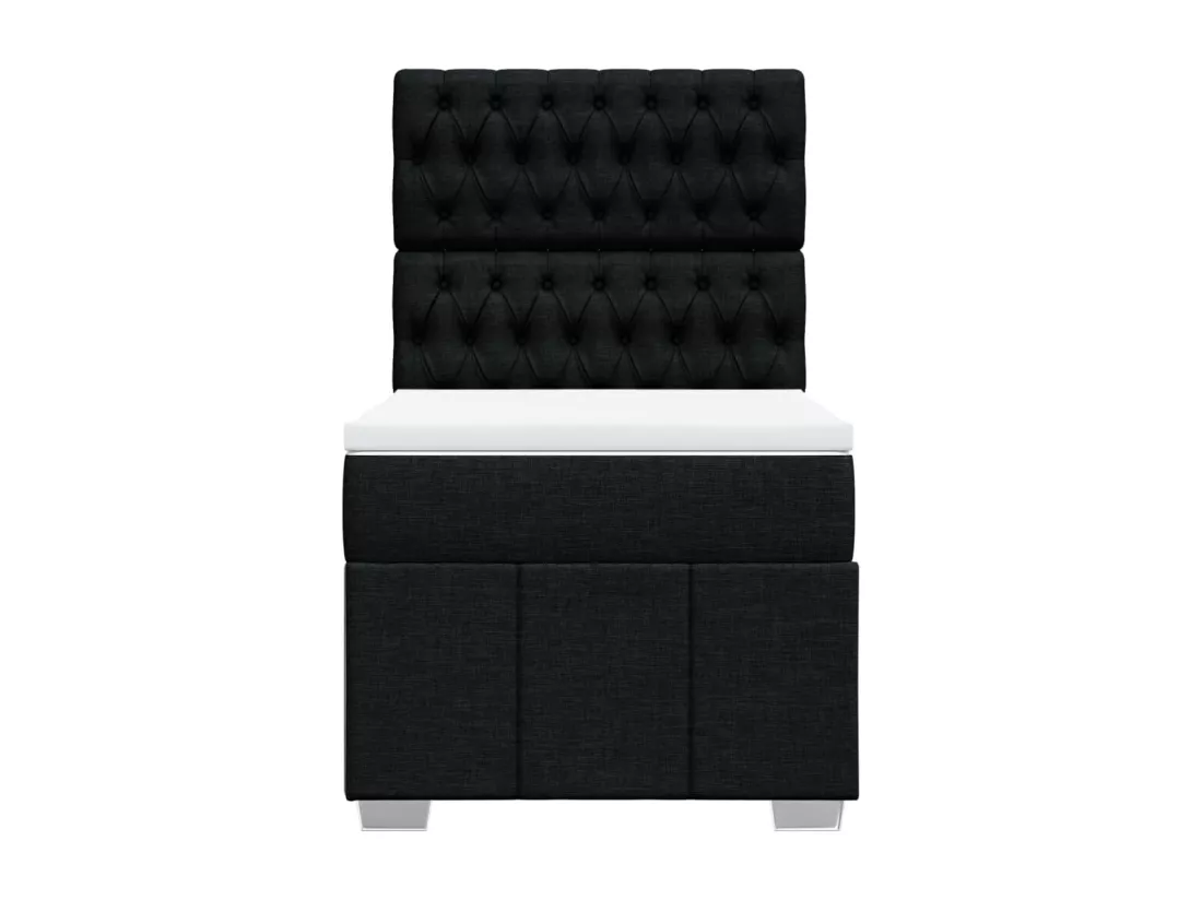 Sommier à lattes de lit avec matelas Noir 90x190 cm Tissu