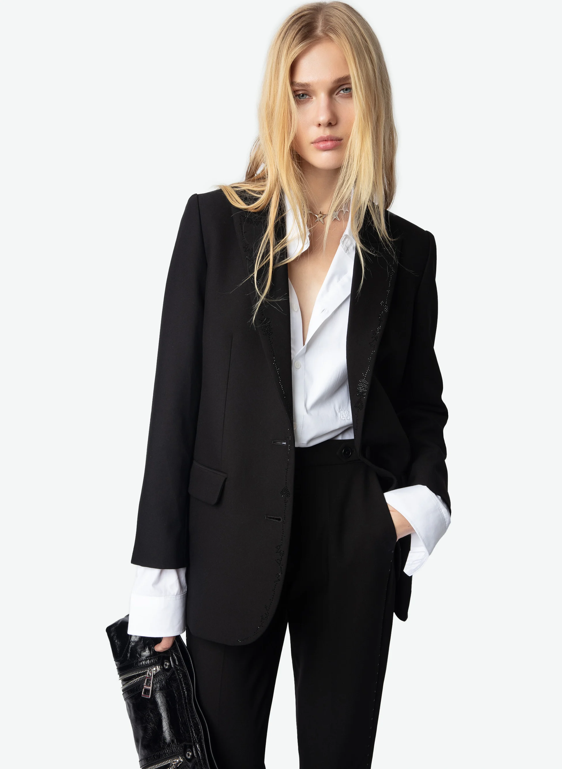 VIVA - Blazer droit structuré | Noir