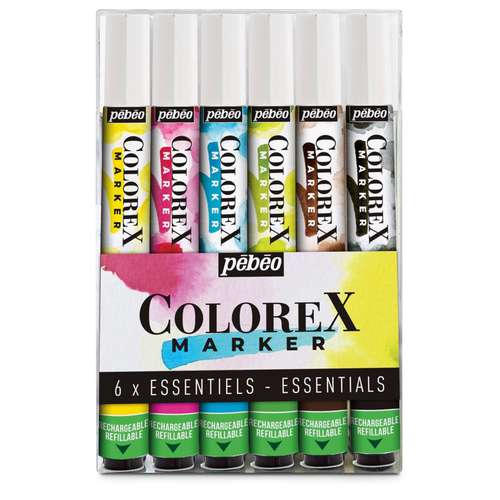 pébéo Colorex Aquarelltusche-Marker Essentials-Sets