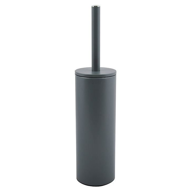 Brosse WC et support MSV Spirella Akira à poser en acier coloris gris