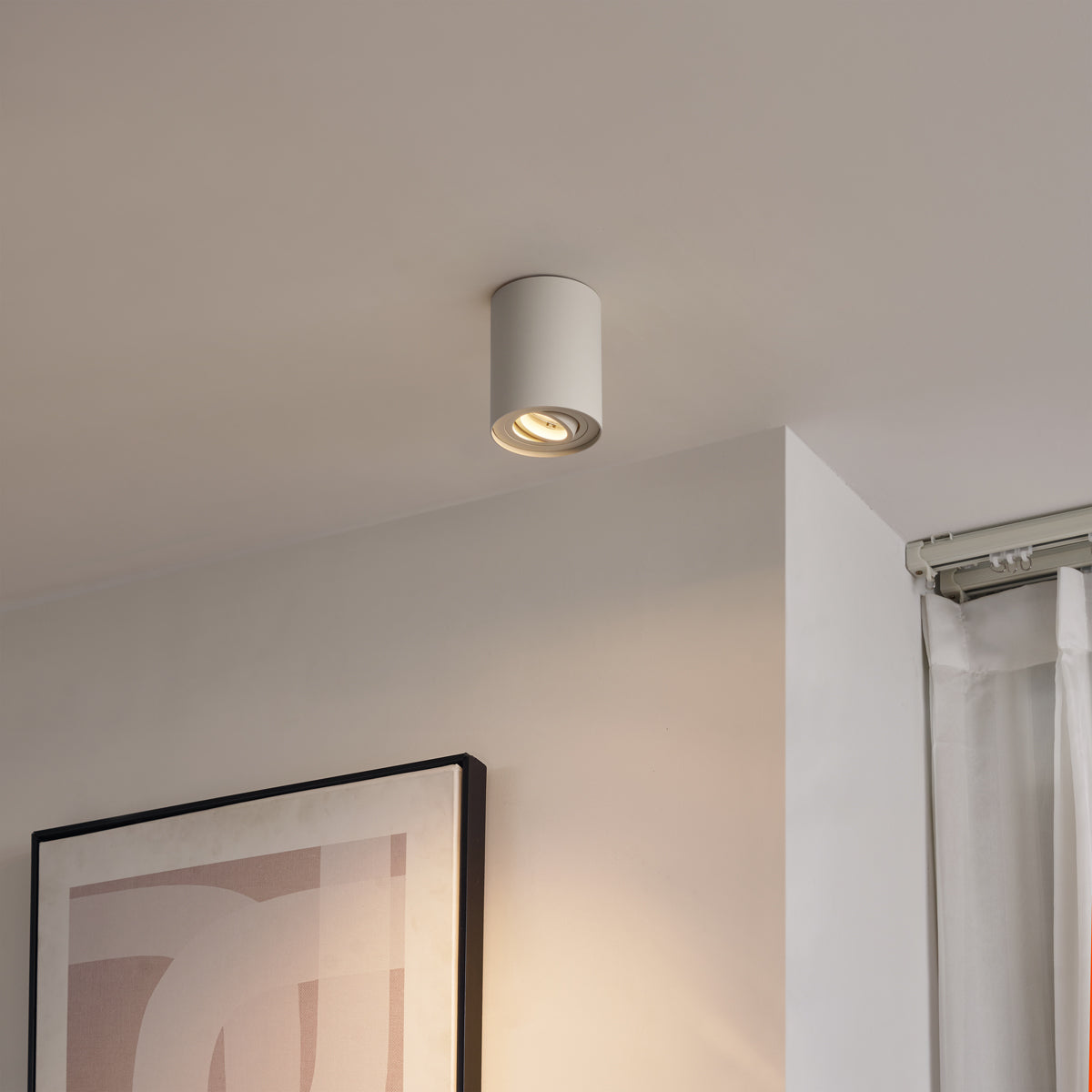 QAZQA Set van 4 moderne opbouwspots beige GU10 50mm draai- en