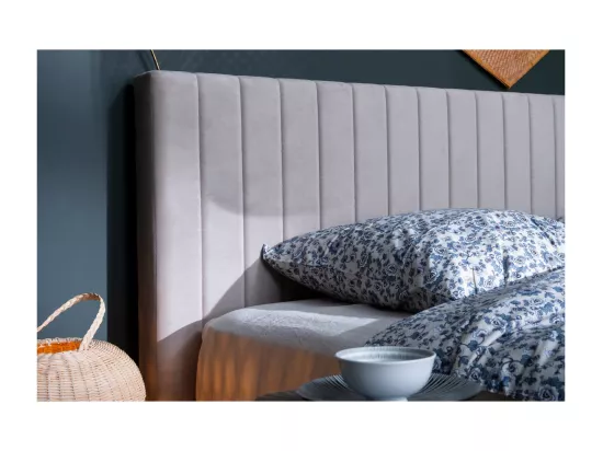 Tête de lit en tissu velours taupe L170 cm NEHA