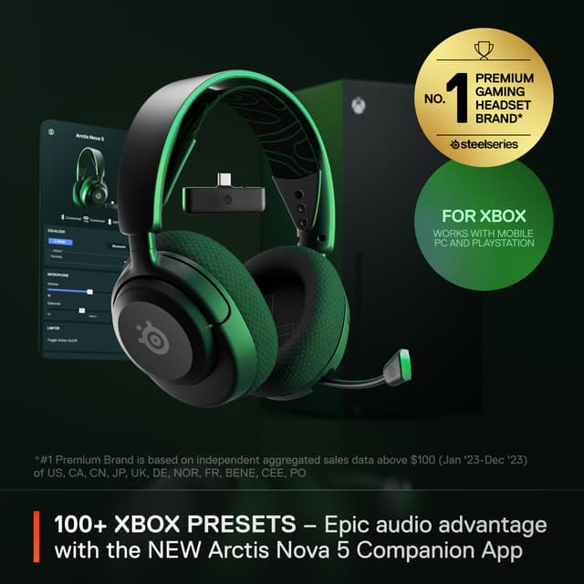 SteelSeries Arctis Nova 5 gaming headset (Xbox, sort)