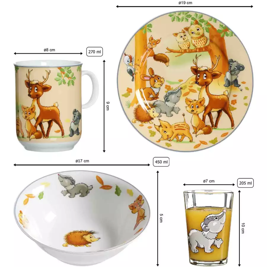 Ritzenhoff & Breker GmbH & Co. KG Kinderset Waldtiere 10er Set bunt