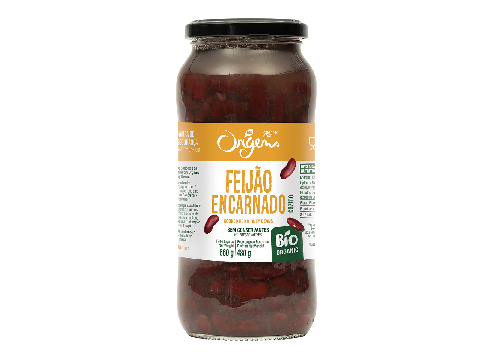 FEIJÃO ENCARNADO ORIGENS BIO CONSERVA 660 G