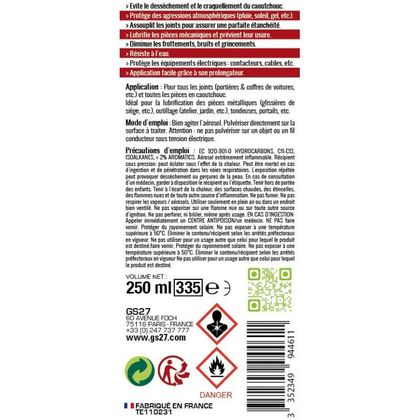 Lubrifiant GS27 Silicone - Anti-Friction Universel