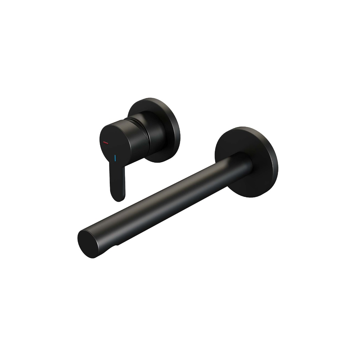 Brauer Black Edition ColdStart wastafelkraan inbouw rechte uitloop en rozetten model D2 zwart mat
