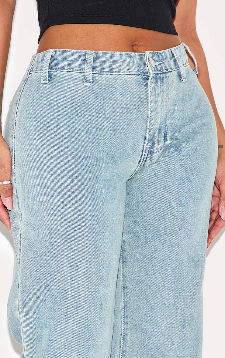 Light Blue Wash Jean En Denim Coupe Large Shape