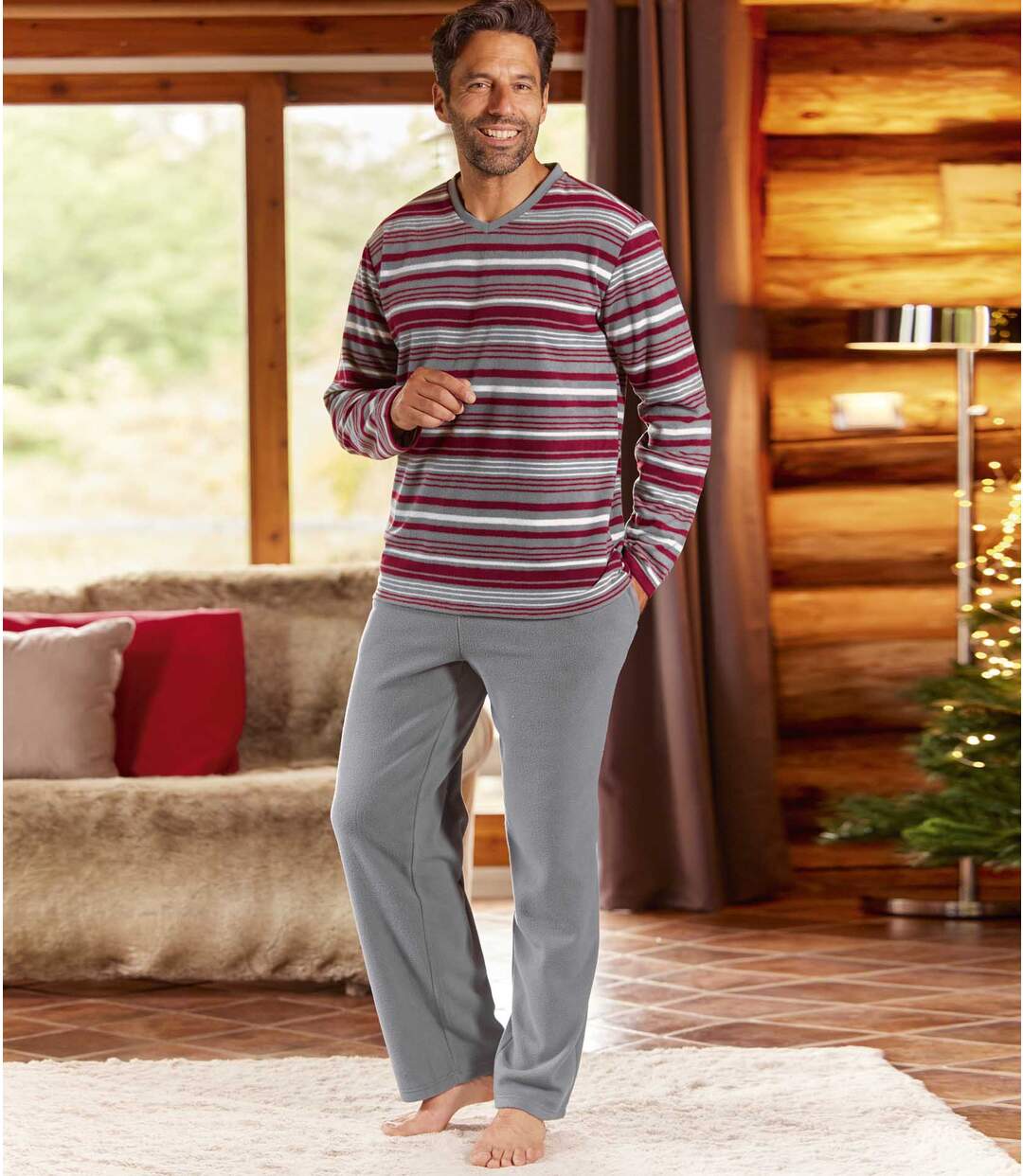 Pyjama en Micropolaire Rayé