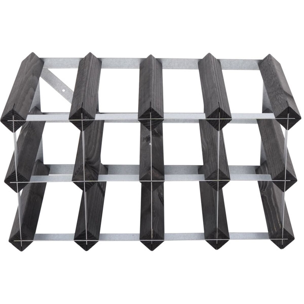 Vinstativ Påbygningsbart 12 flasker Black Ash
