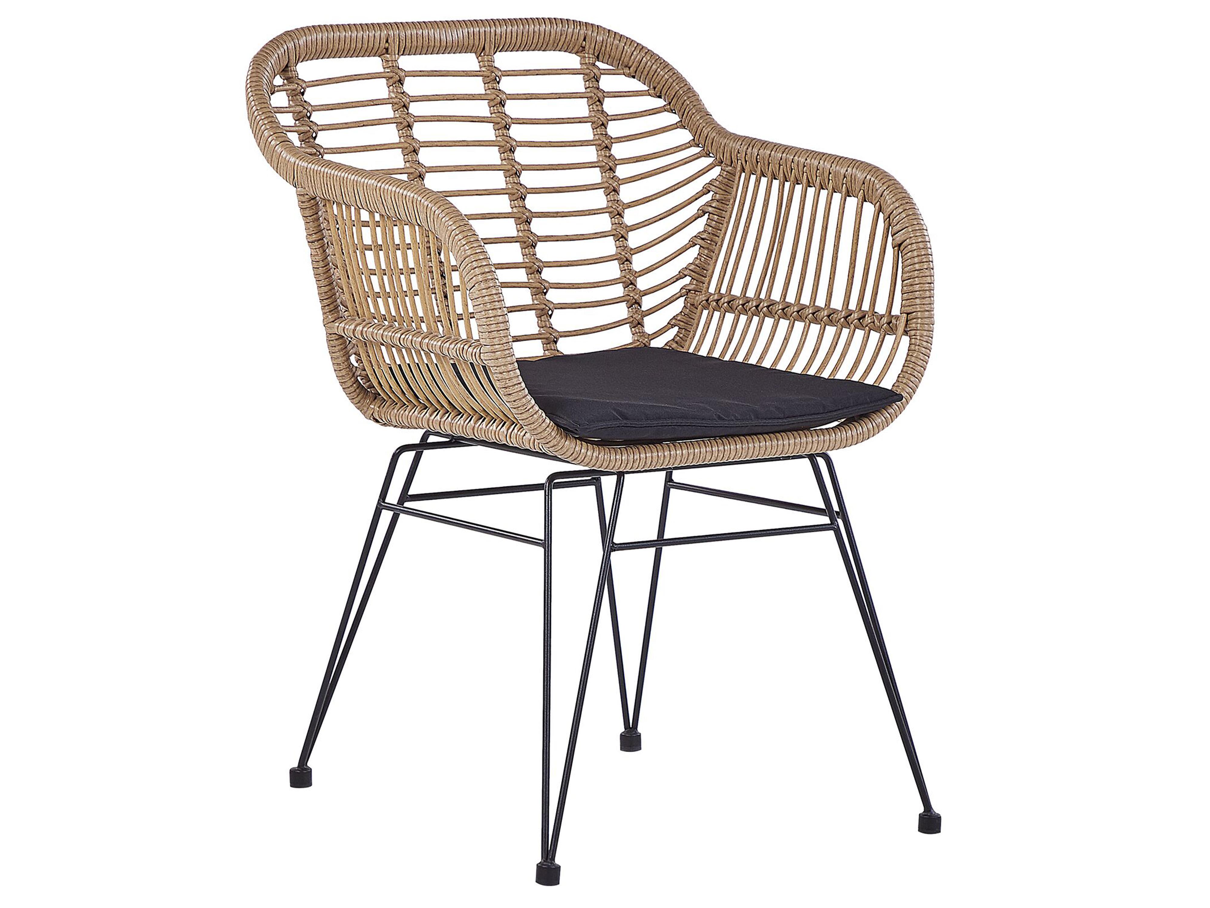 Bistroset met kussens TROPEA II PE rotan Natuurlijk