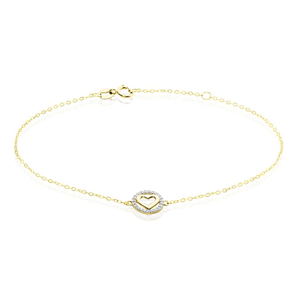 Bracelet Or Jaune Relinde Oxydes De Zirconium