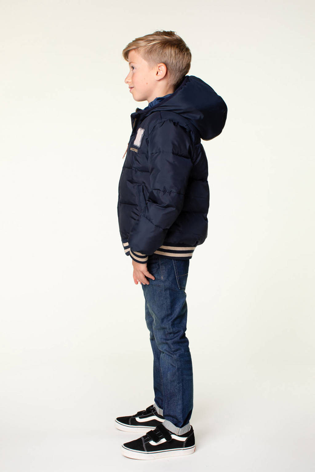Moodstreet gewatteerde winterjas Justin donkerblauw