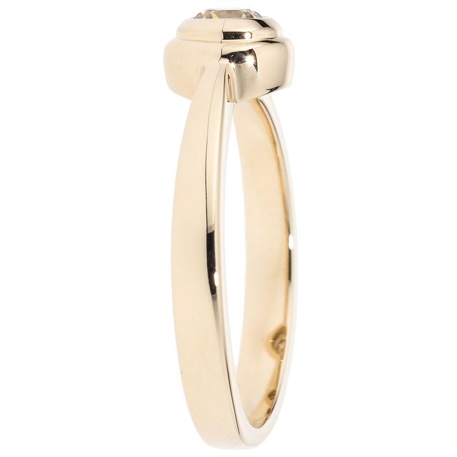 Solitär-Ring, Brillant, champagner, Gold 375 poliert