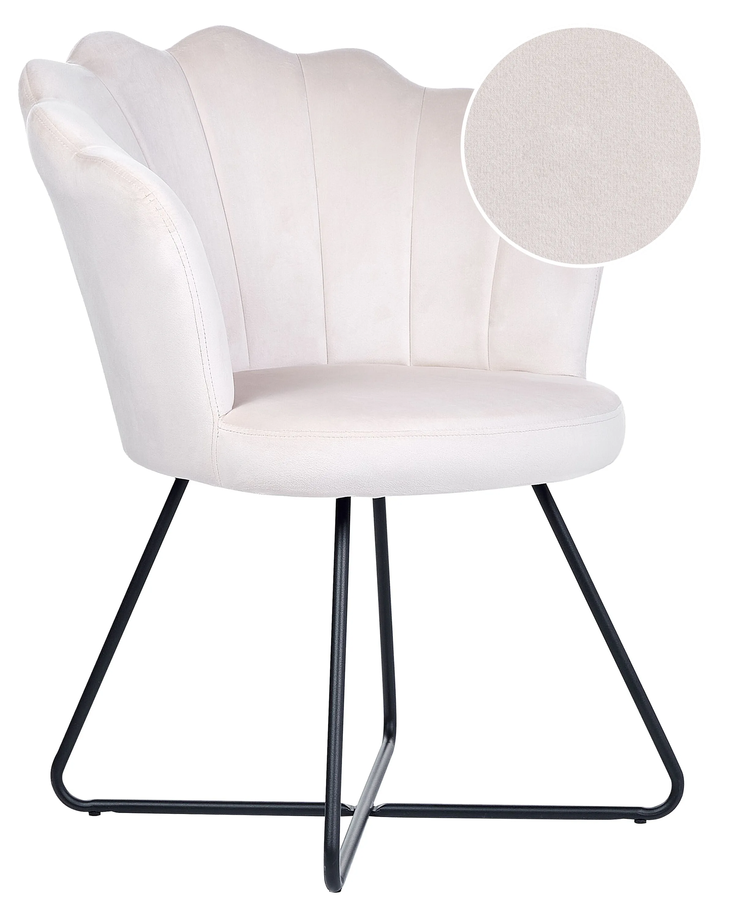Fauteuil LOVELOCK Fluweel Gebroken wit