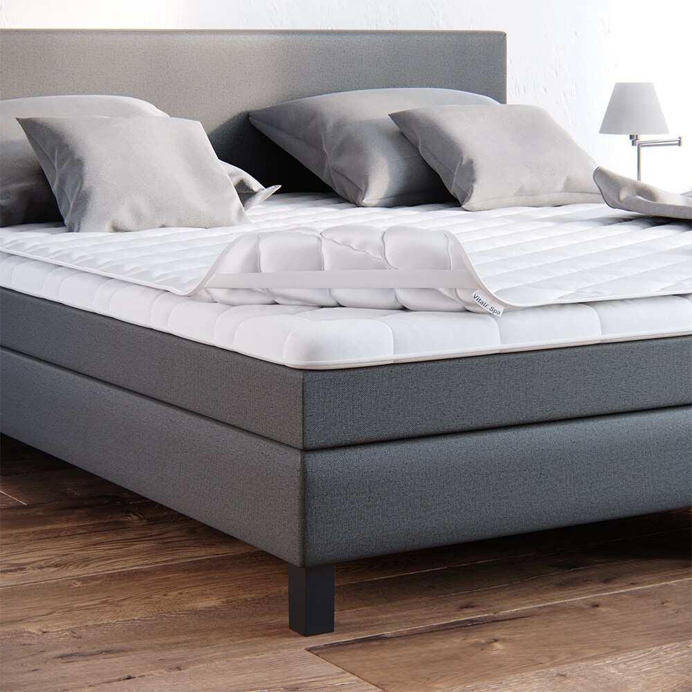 VitaliSpa Topper Matratzenschoner 180x200 cm Matratzen-Auflage weiß Microfaser