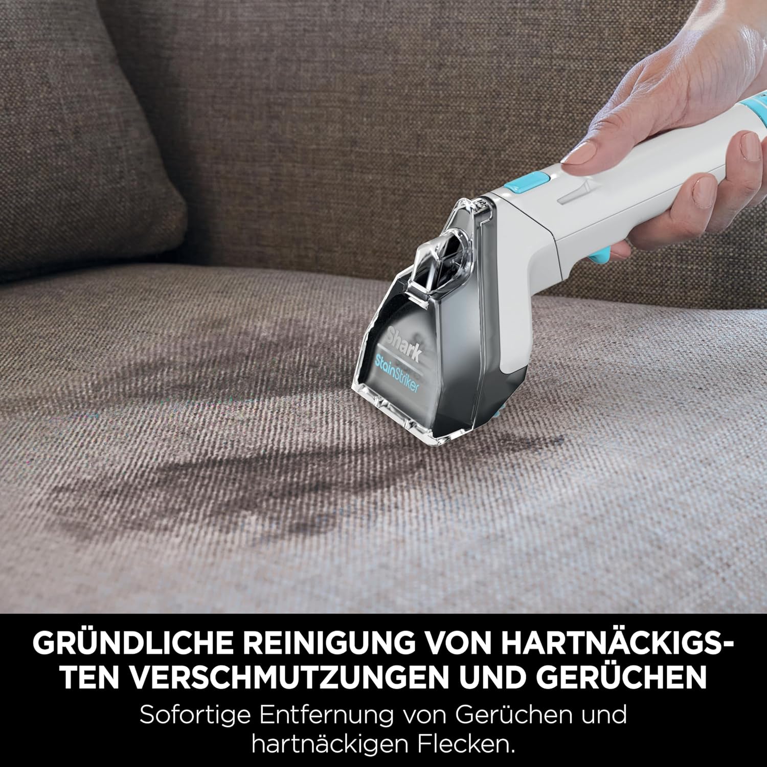 Shark StainStriker Fleckenreiniger mit 4 Aufsätze inkl. Haustier-, Fugendüse, 2x speziell entwickelte Formeln gegen Flecken, Gerüche und Schmutz, leicht und tragbar, 450W PX200EUT