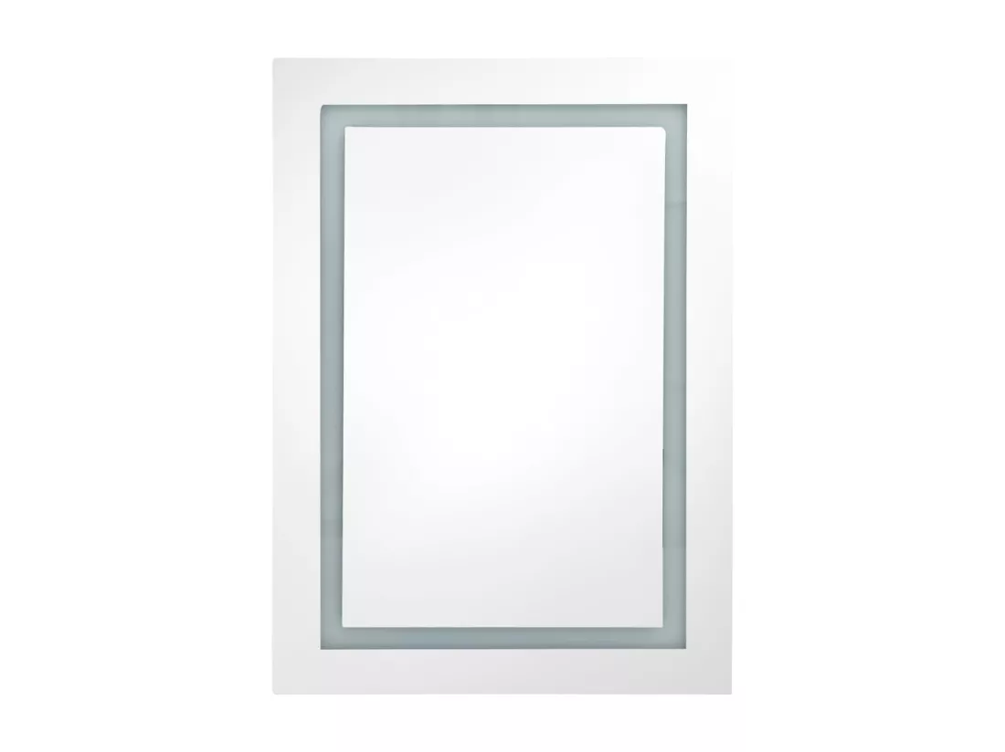 Armoire de salle de bain à miroir LED blanc et chêne 50x13x70cm
