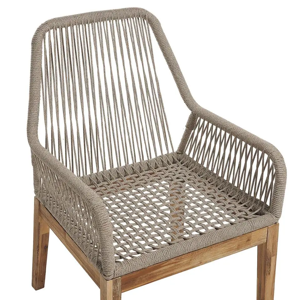 OLBIA - Tuinset voor 6 stoelen - Wit/Beige - Vezelcement