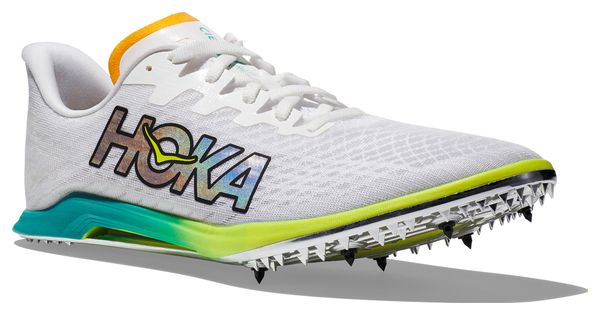 Chaussures Athlétisme Hoka Unisexe Cielo X 2 MD Blanc Bleu Jaune