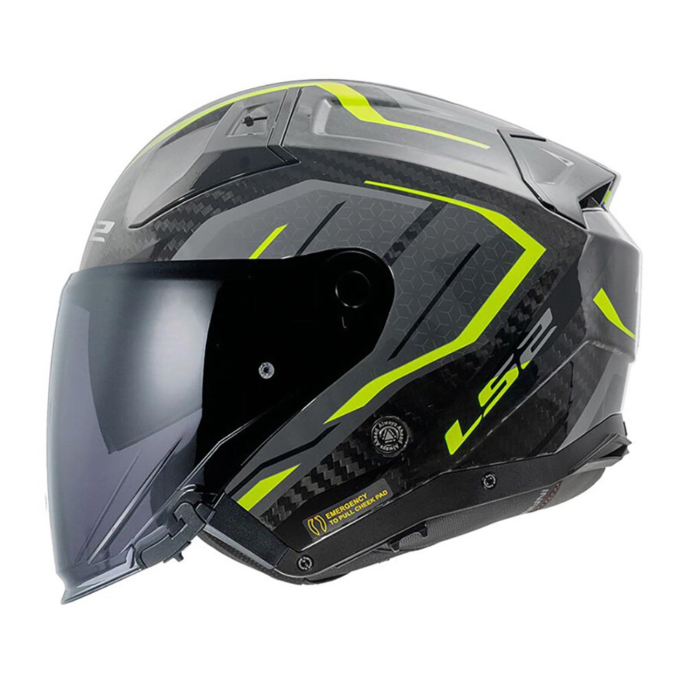 LS2 - Casque OF603 Infinity II Urus Jaune fluo / Carbone / Brillant