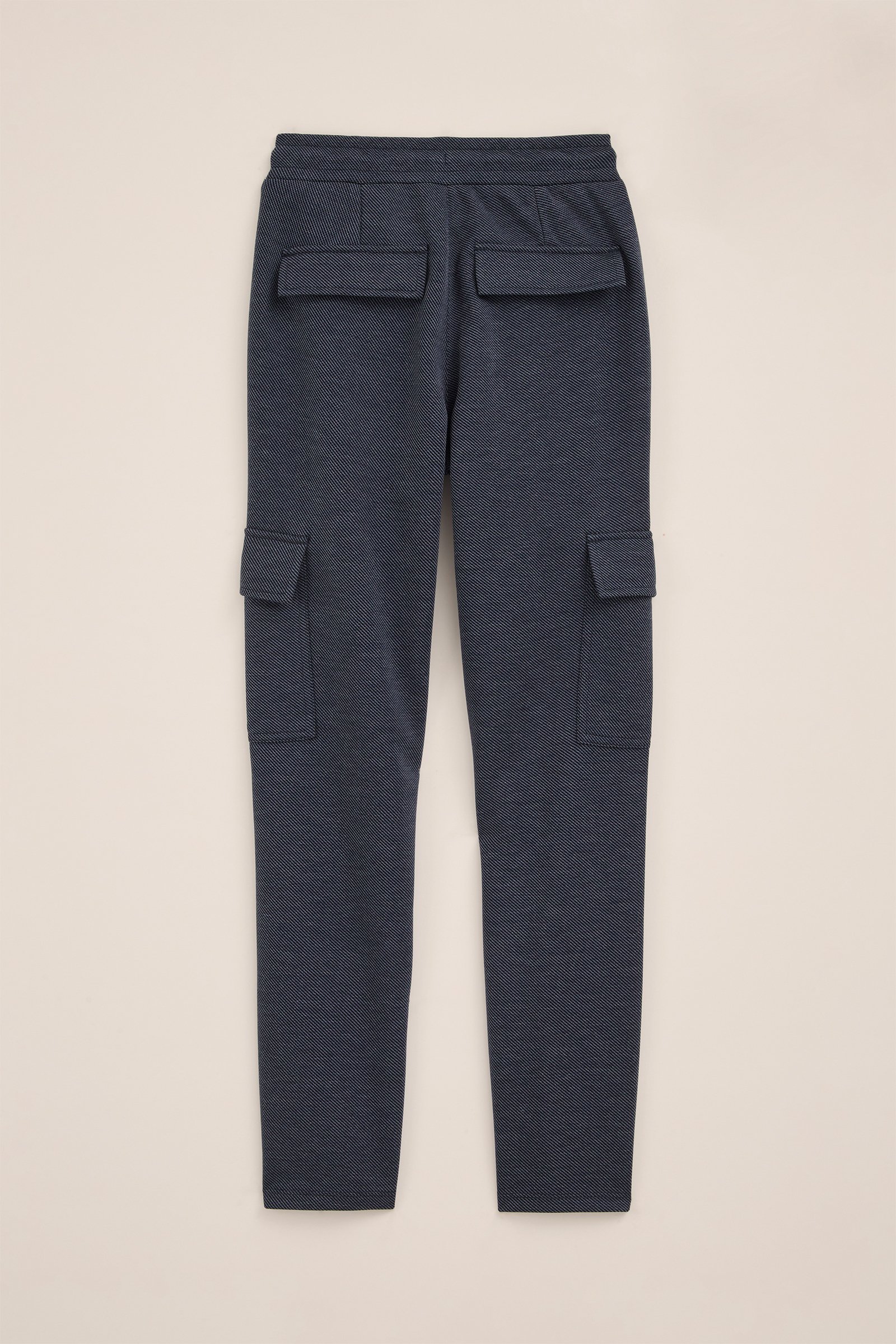 Jongens joggingbroek met cargozakken en jacquard-dessin Blue Ridge Marineblauw