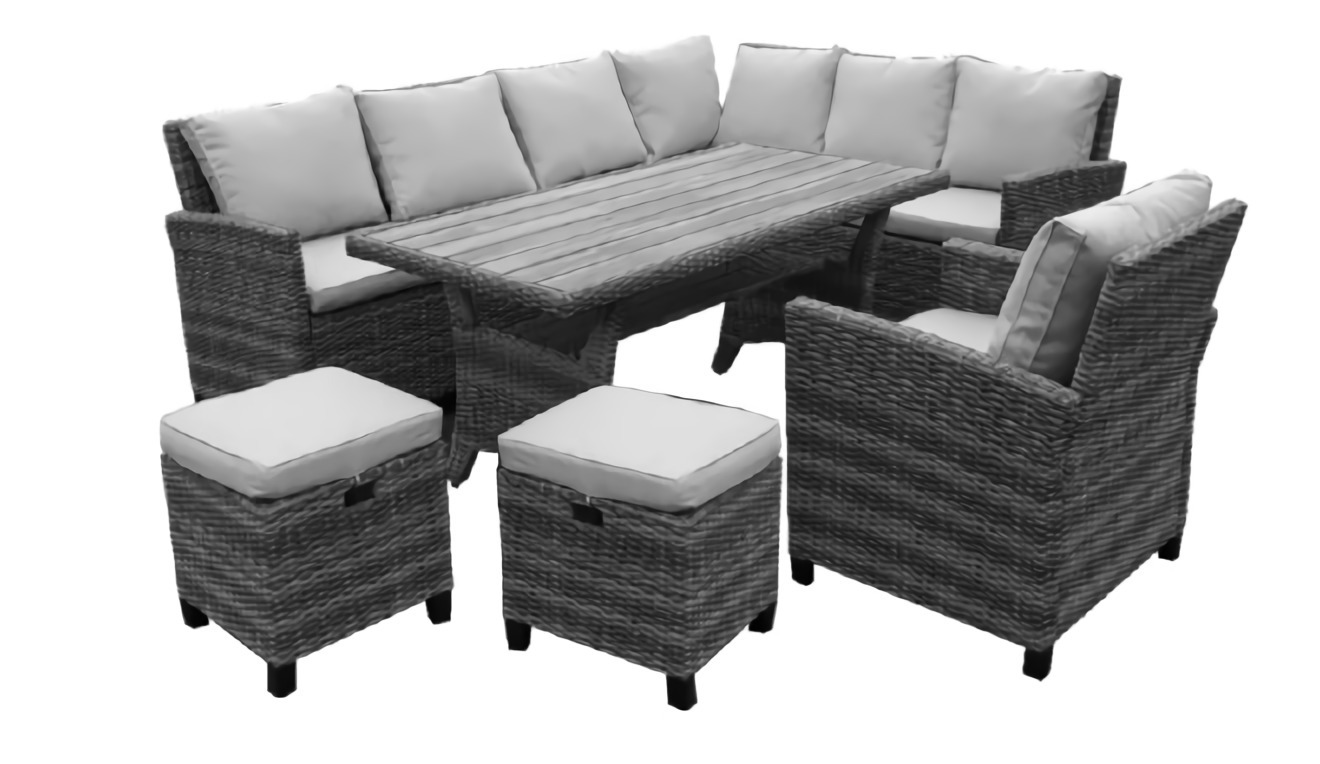 Lounge-Set - grau - für 8 Personen - inklusive Kissen