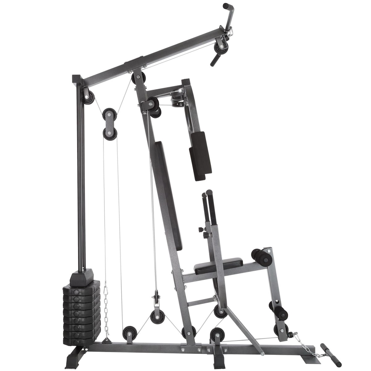 Styrketreningsapparat for hjemmegym med benkpressmodul - svart