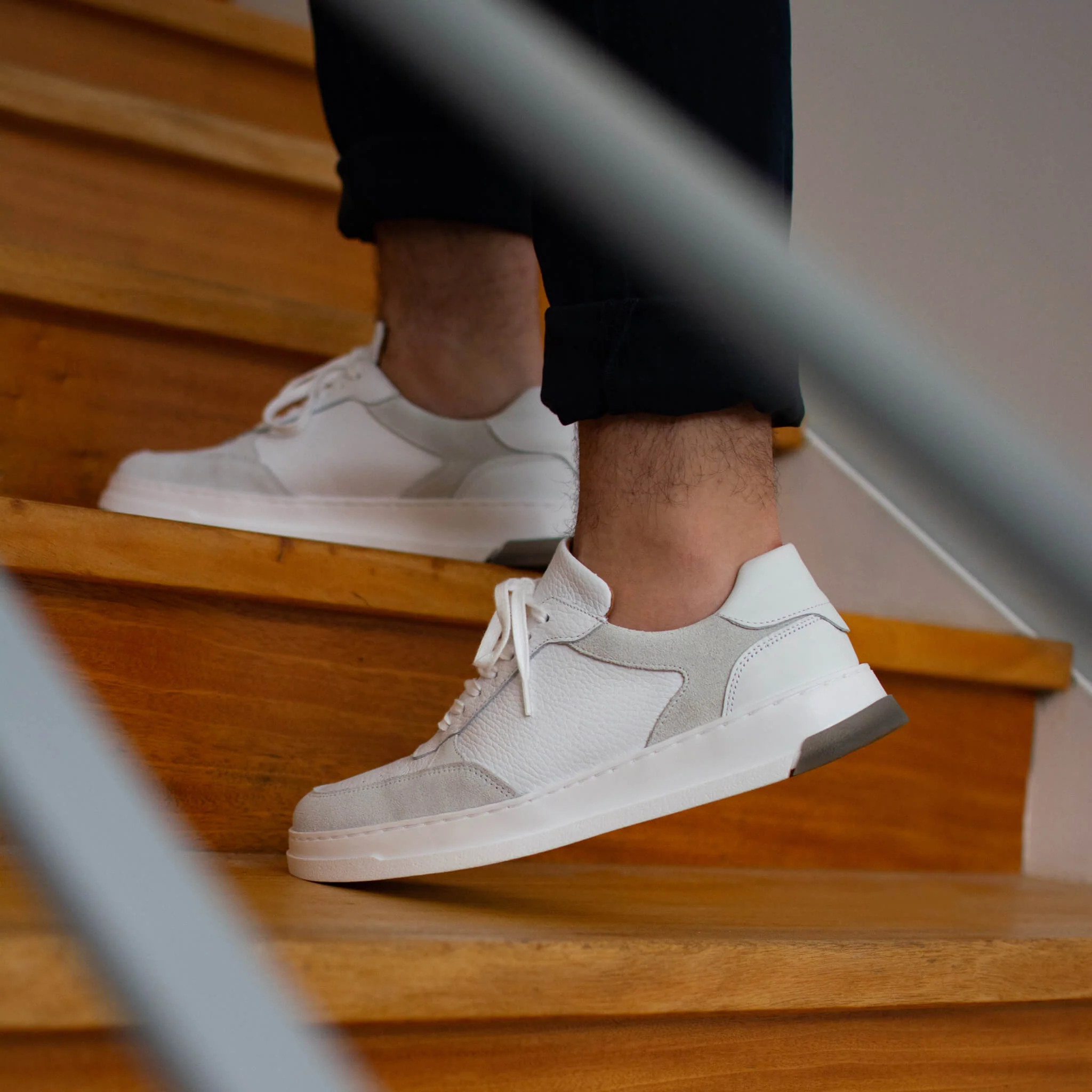 Dutone-Sneakers / Basket en cuir blanc