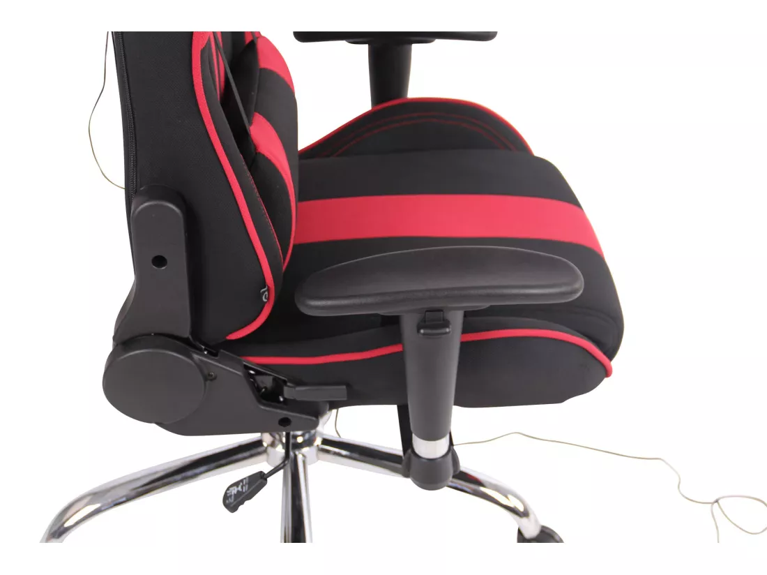 Chaise de bureau - Tissu & Métal chromé - Noir / Rouge - Limit XM