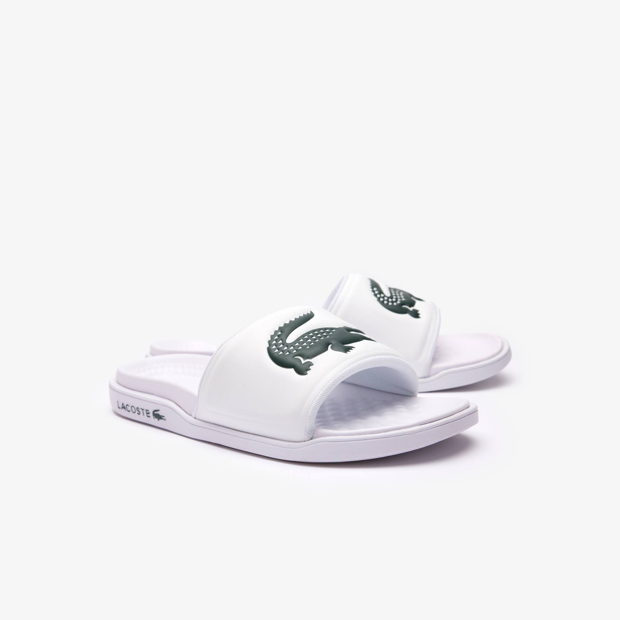 Claquettes Croco Dualiste homme en matière synthétique avec logo Claquettes & Sandales - Blanc - Lacoste - Homme
