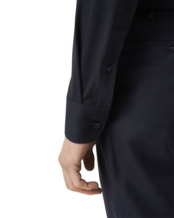ETON Slim Fit Navy Blue Solid Four-Flex Stretch Shirt Blå