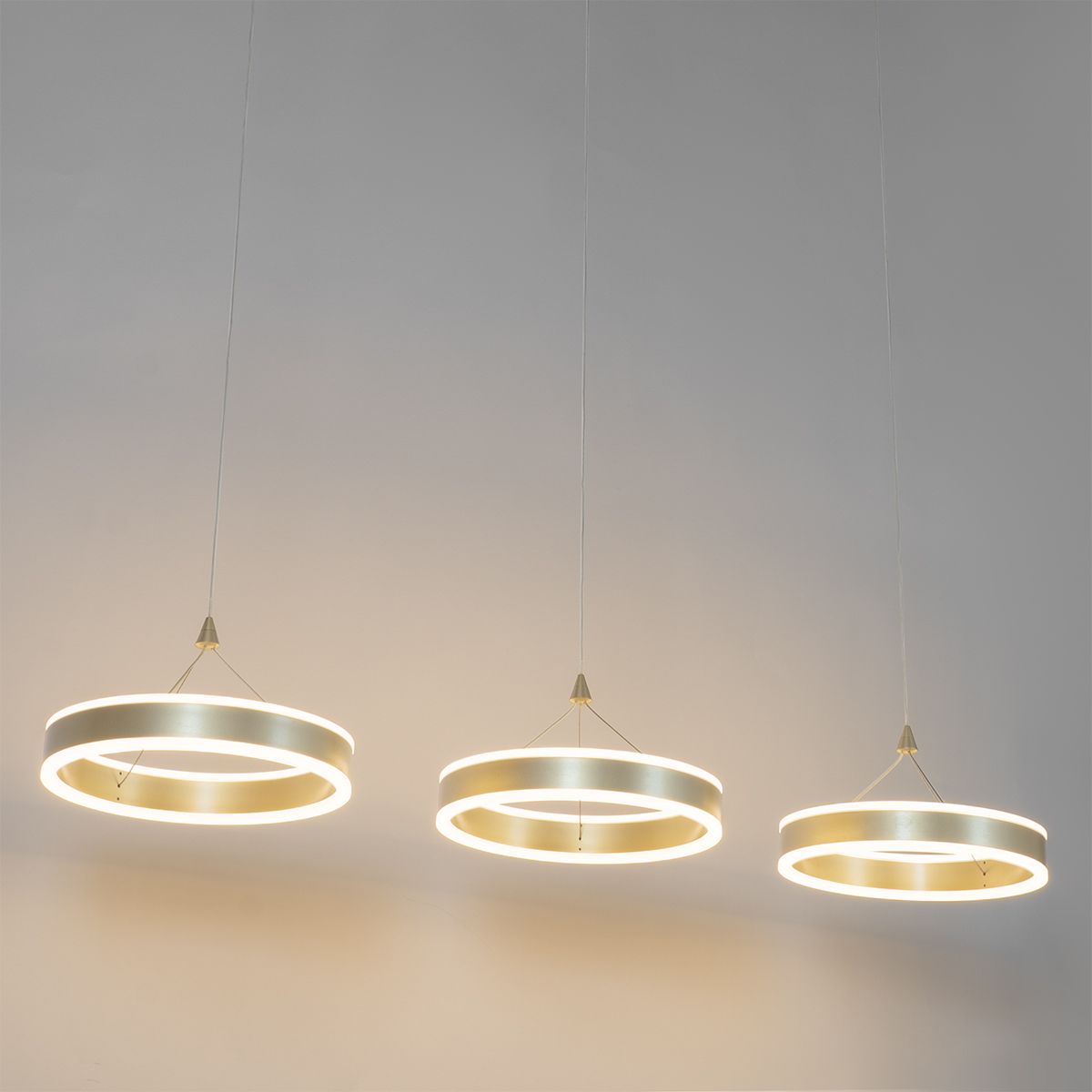 Hanglamp messing langwerpig incl. LED 3-staps dimbaar 3-lichts - Lyani