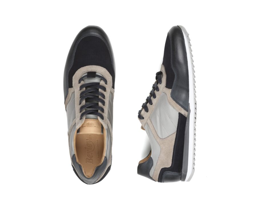 Sneakers homme cuir Navy et Beige - CORUNNA
