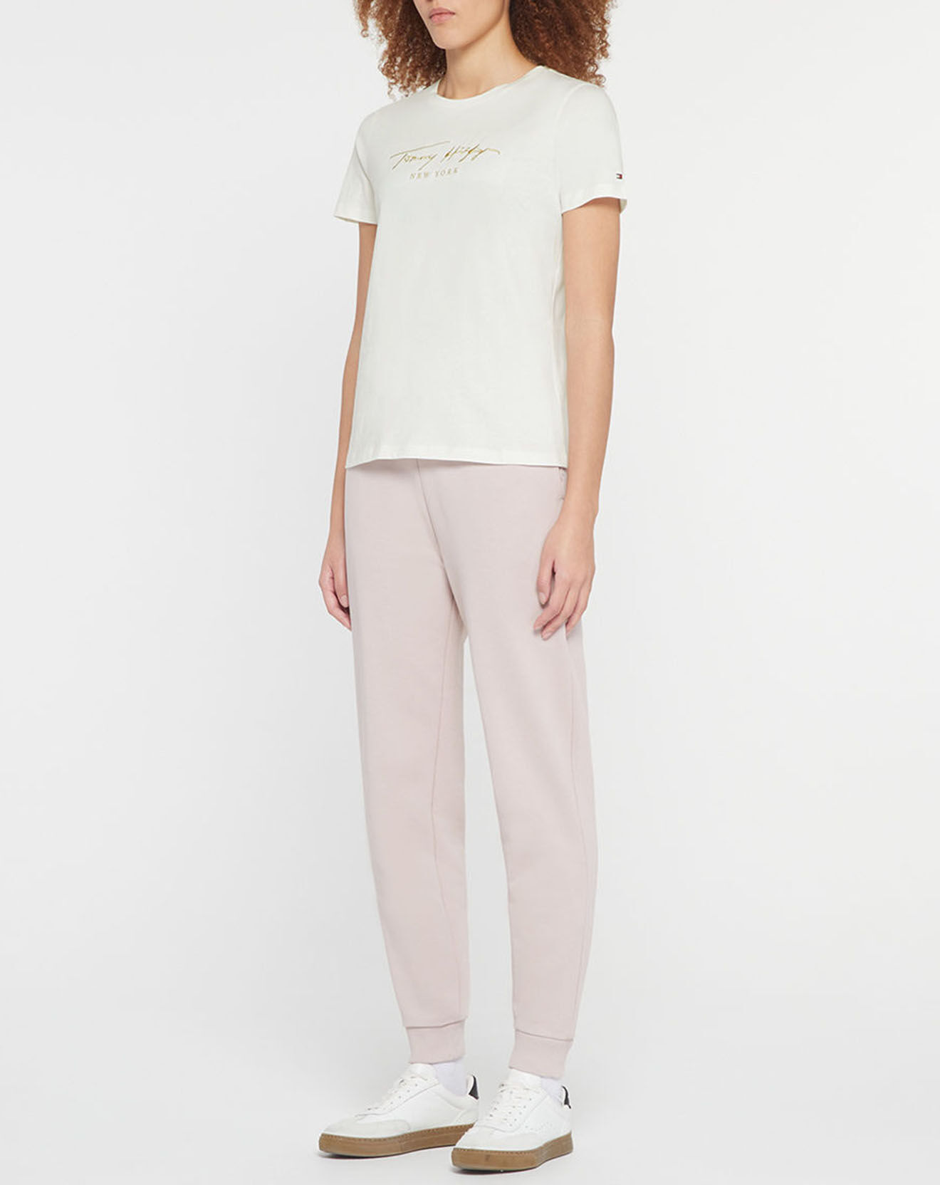 Tommy Hilfiger T-Shirt 100% Coton Bio Lurex écru