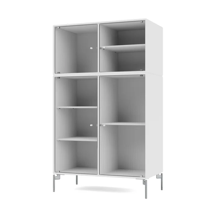 Montana - Ripple III Vitrinenschrank, Chrom / new white