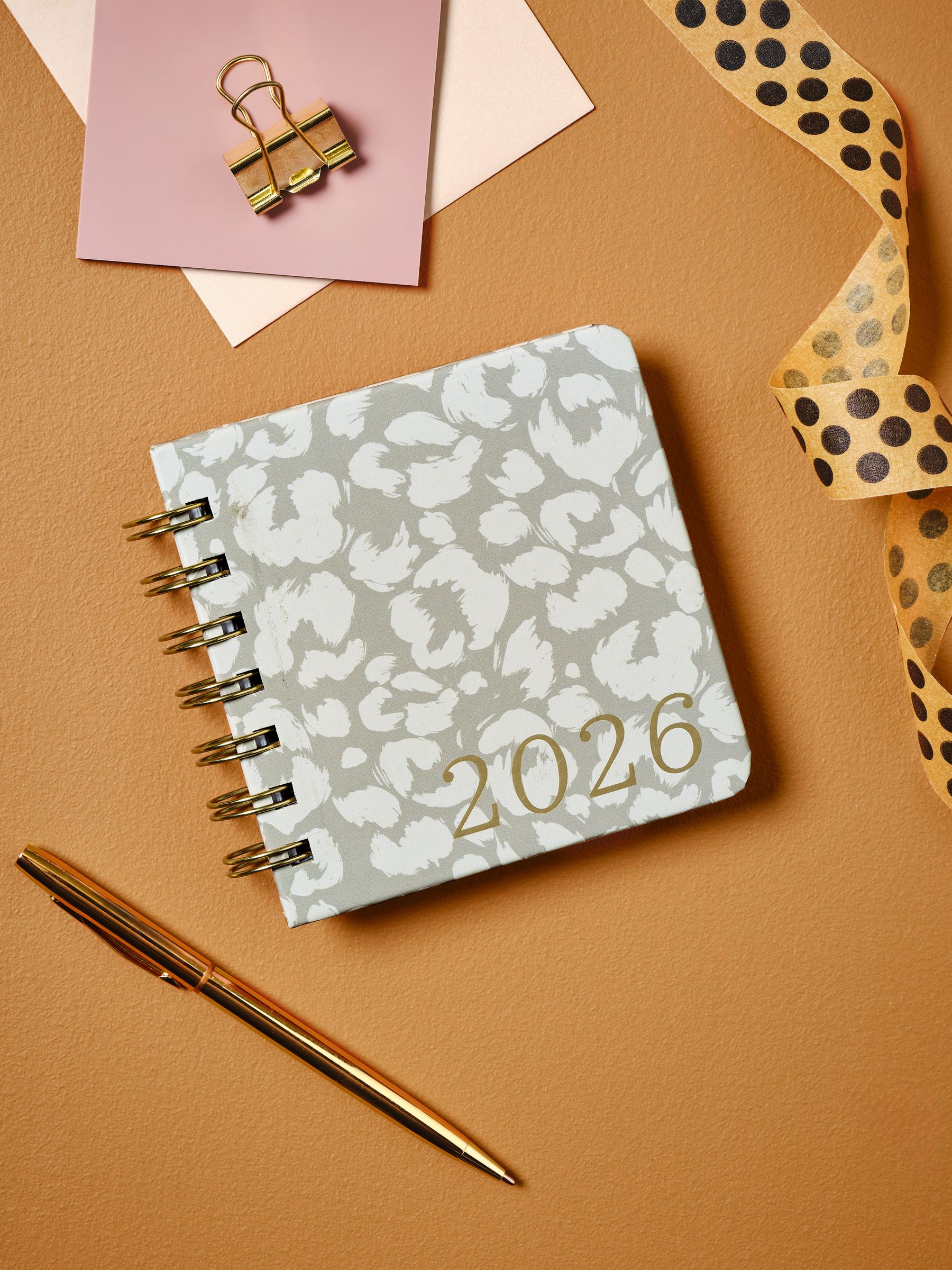 2026 Compact dagboek met luipaardprint