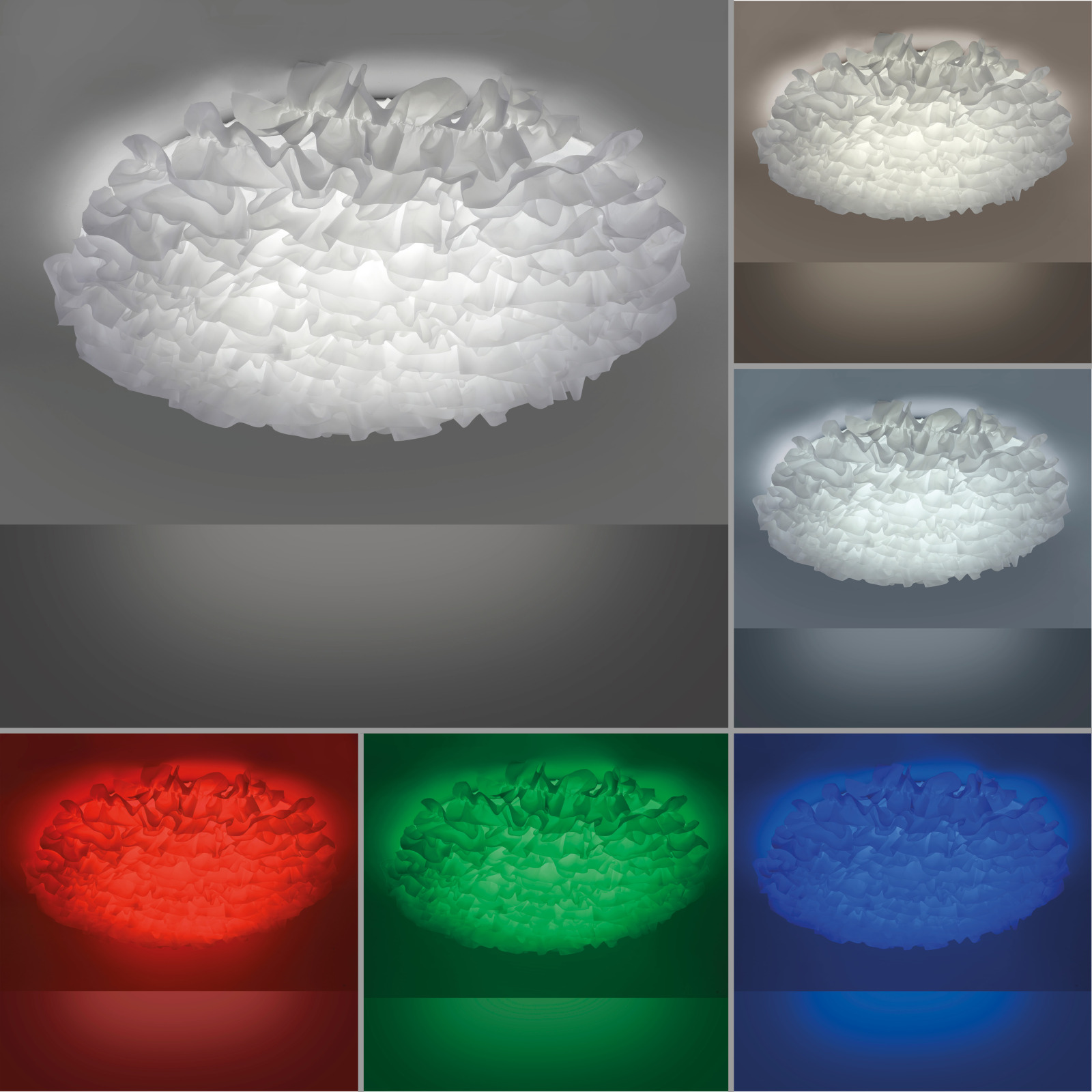 LED-Deckenleuchte - weiß - Stoffschirm - SmartHome - Ø 75 cm