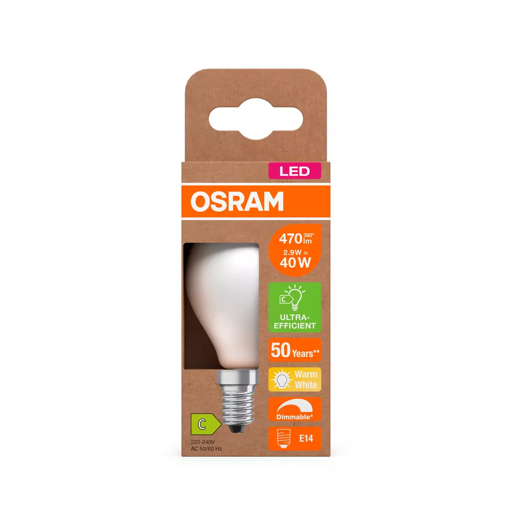 LED-Tropfen E14/2,9 Watt/Energie C