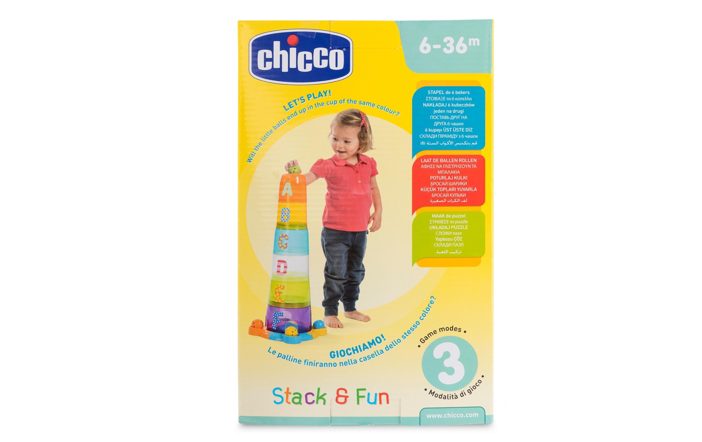 Chicco Stapelspielzeug »2 In 1 Stapelbecher Und Kugelbahn«