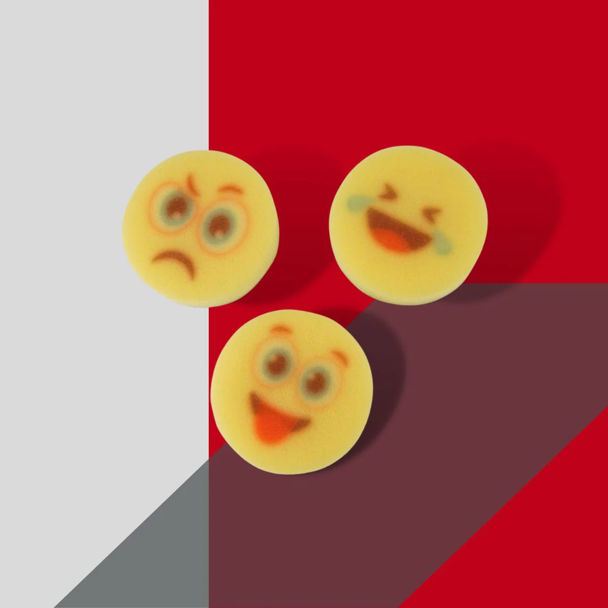 Lot de 6 éponges de vaisselle motifs emoji Fackelmann Tecno Fackelmann