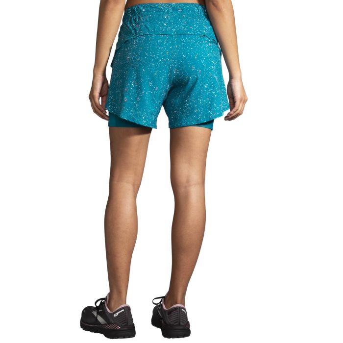 Brooks Dame Shorts Chaser 2in1 5 Inch Shorts Blå
