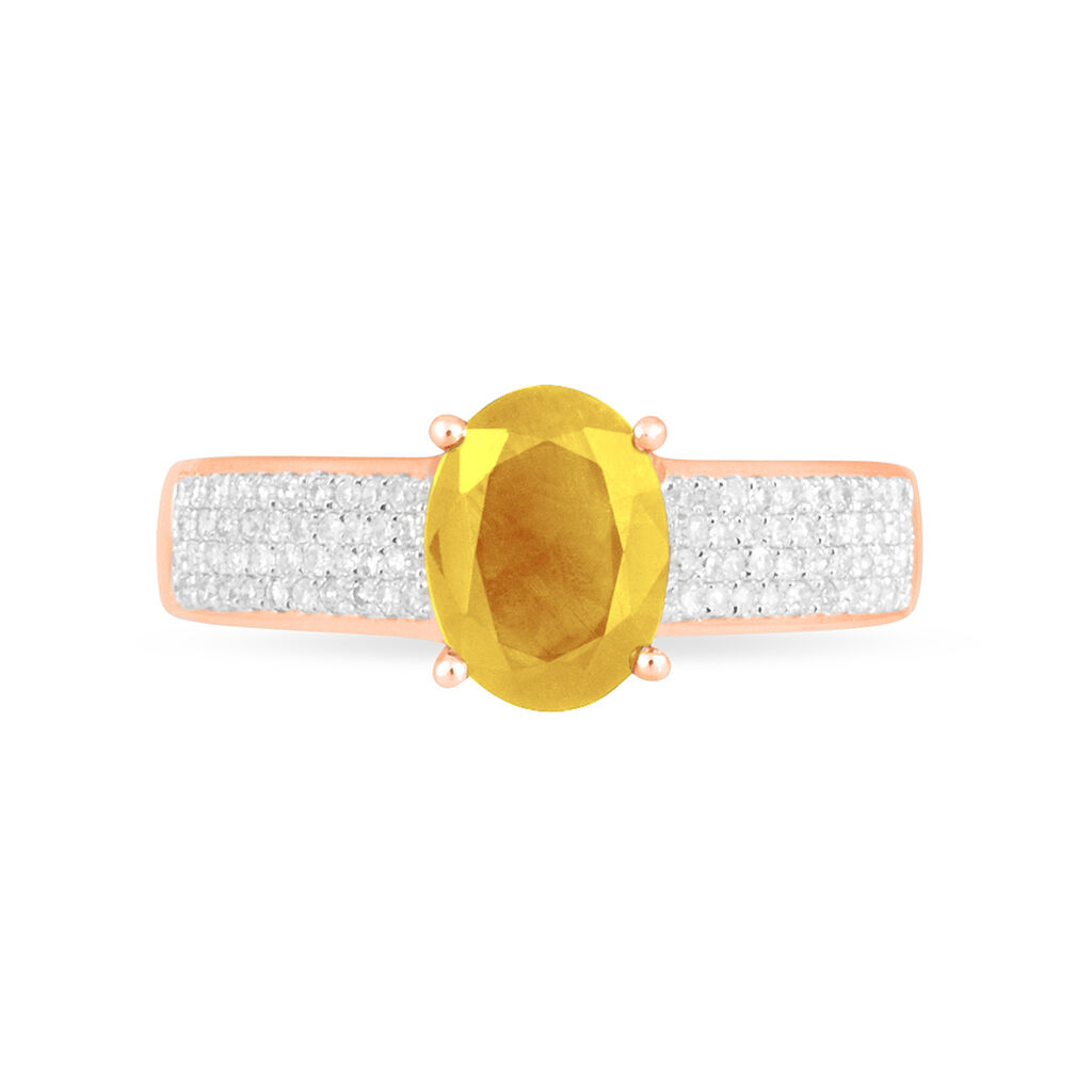 Bague Crista Or Rose Citrine Et Diamant