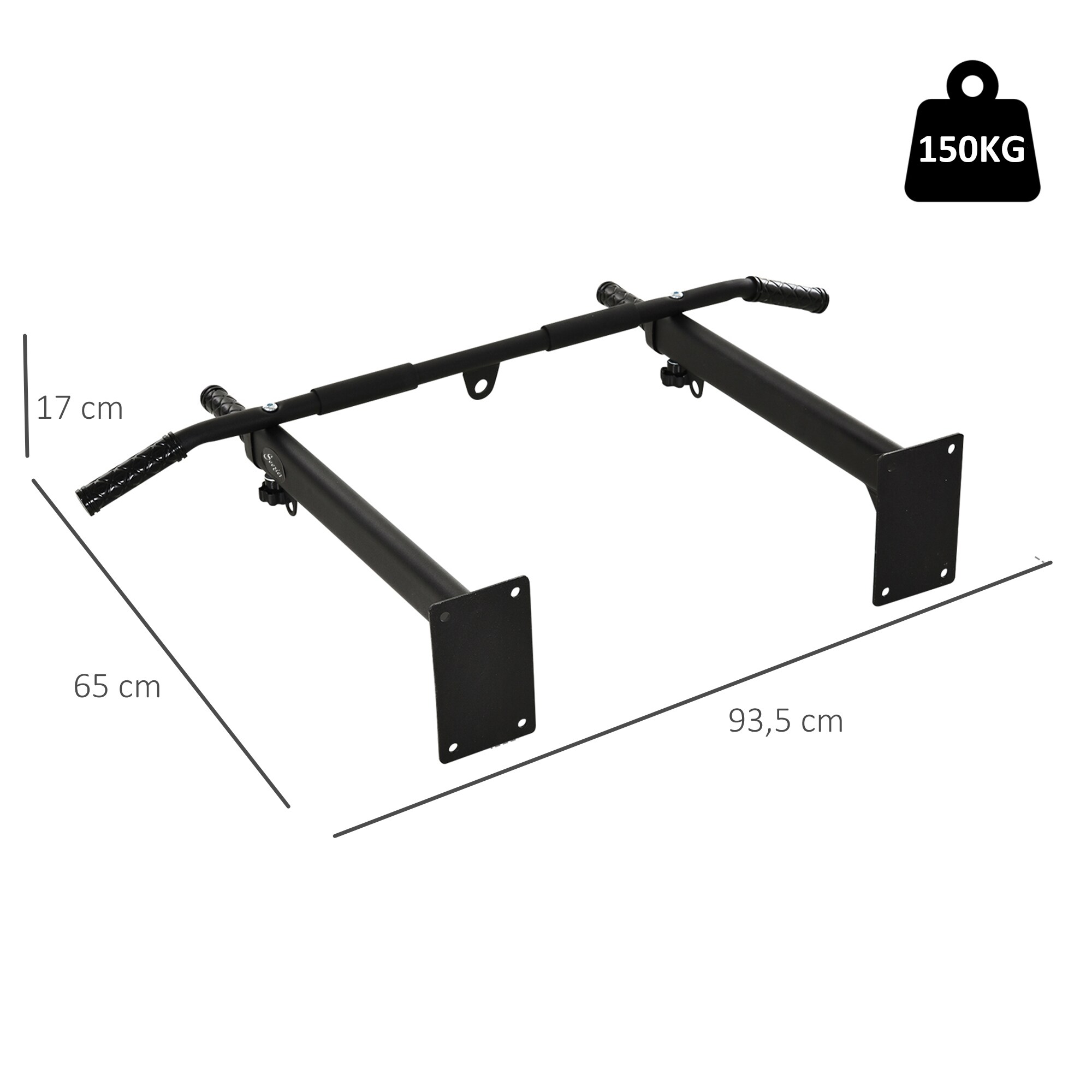 HOMCOM Klimmzugstange zur Wandmontage schwarz 98 x 64 x 18 cm (BxTxH)