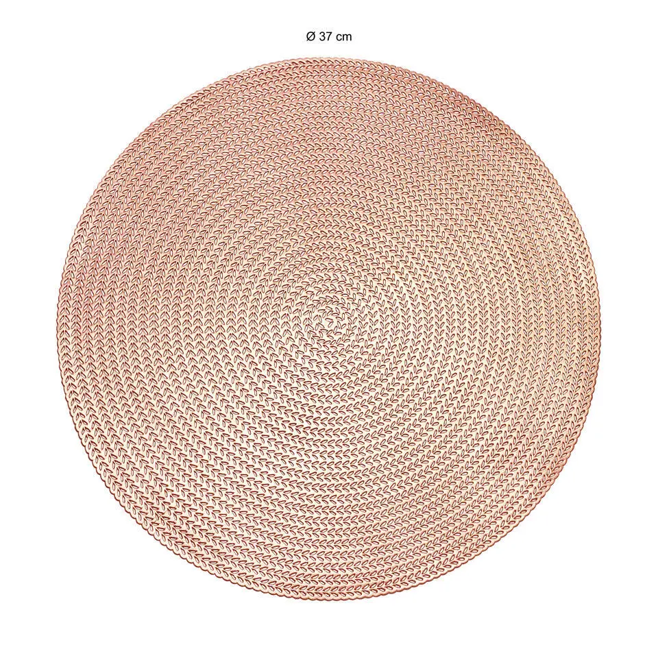 Krumble Placemat rond - PVC - Rosegoud - Set van 4